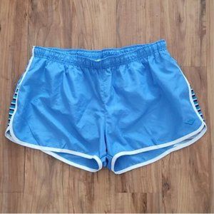 Light Blue Lined Running Shorts Striped Detail Size XL Elastic Drawstring